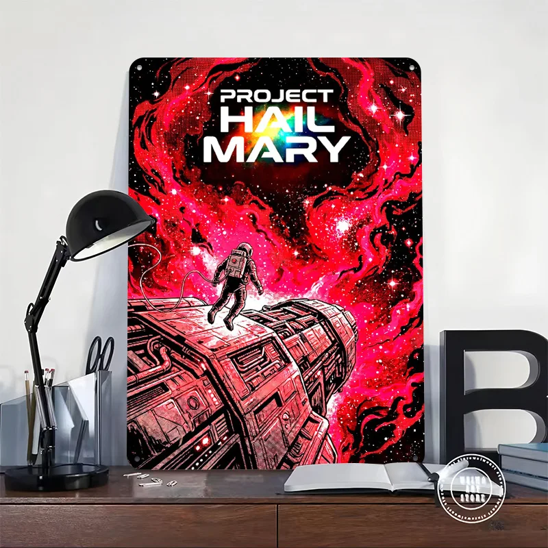 Project Hail Mary Astronaut in Space Personalized 3D Textured Metal Poster Wall Art Tinplate Sign for Room Decor Bar Accessories