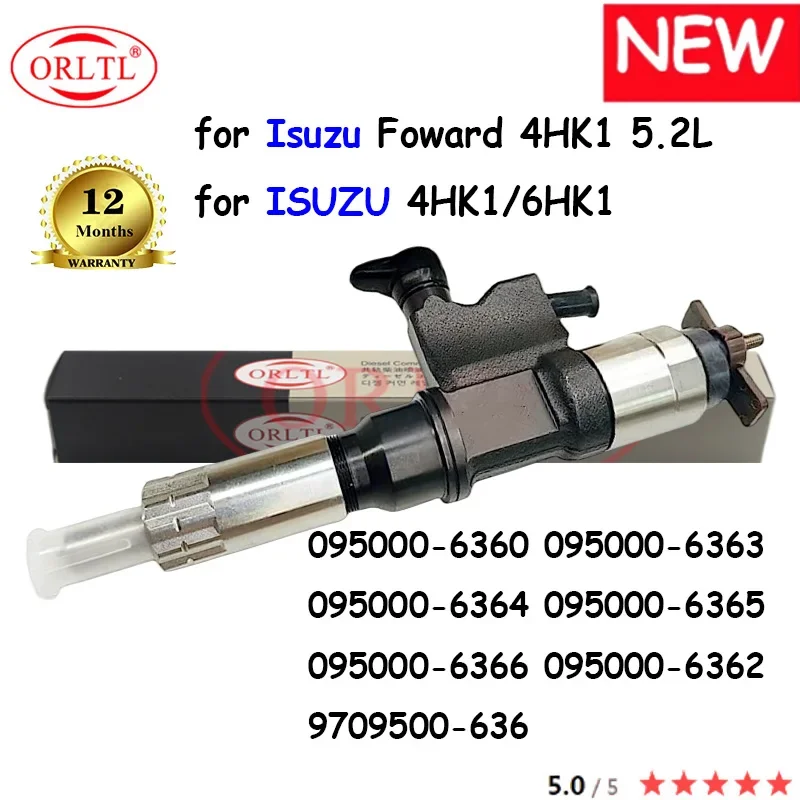 Injector 095000-6360 095000-6363 095000-6364 095000-6365 095000-6366 095000-6362 970950 FOR Isuzu Foward 4HK1 5.2L 0-636 6HK1