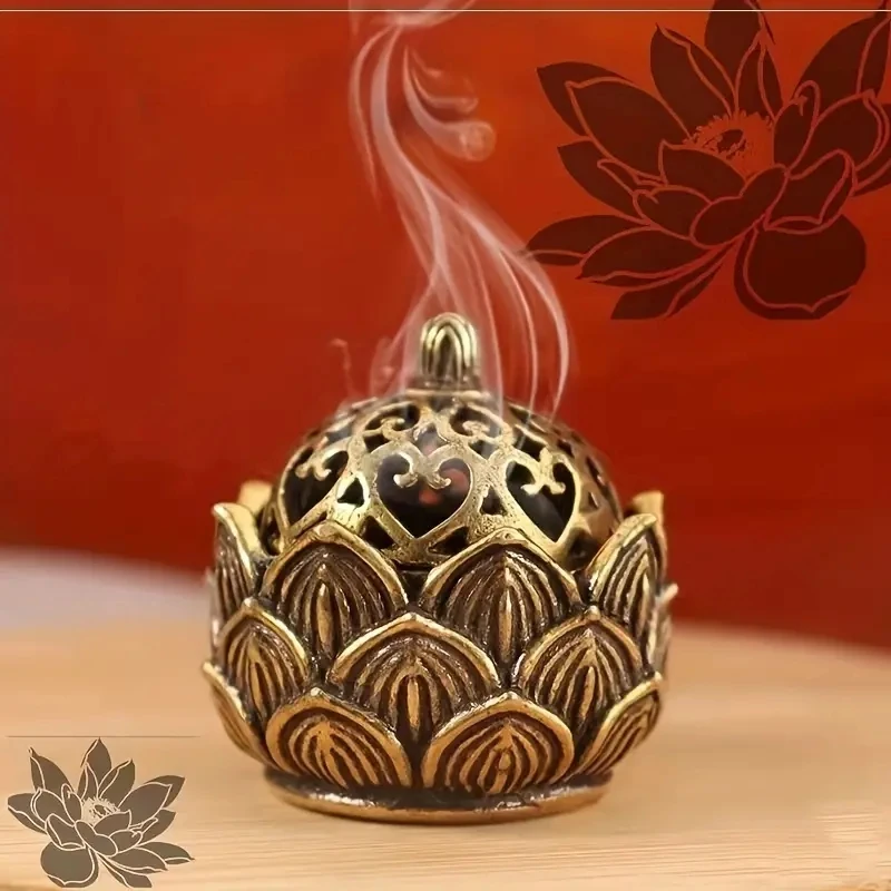 1pc Lotus Incense Holder,Small Inscent Cone Burner,Mini Asian Style Lotus Flower Zen Decor Gift