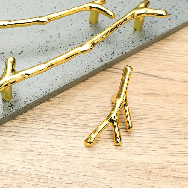 Fashion Tree Branch Furniture Handle 96mm 128mm Black Silver Bronze Kitchen Cabinet Handles Drawer Knobs Door Pulls Hardware