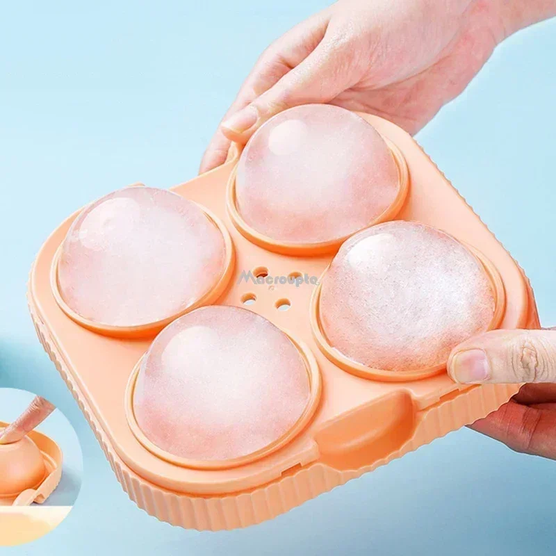 Silicone Ice Ball Maker Large 6.5cm 3D Big Round Sphere High Balls Ice Shape Cube Mold Tray for Whiskey Cocktail Bar Tools