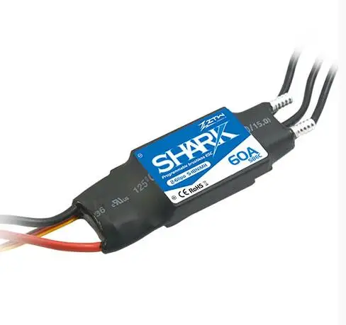 

ZTW Shark 60A BEC Waterproof Brushless ESC for Boat with Water-cooling System RC Boat Model