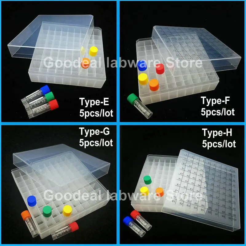 Imagem -03 - Laboratório 12 20 25 81 100-furos 1.8ml ze Tube Caixa de Armazenamento de Plástico Amostra Rack de Armazenamento do Tubo de Ensaio com Tampa 36-holes 5ml Suporte Criovial