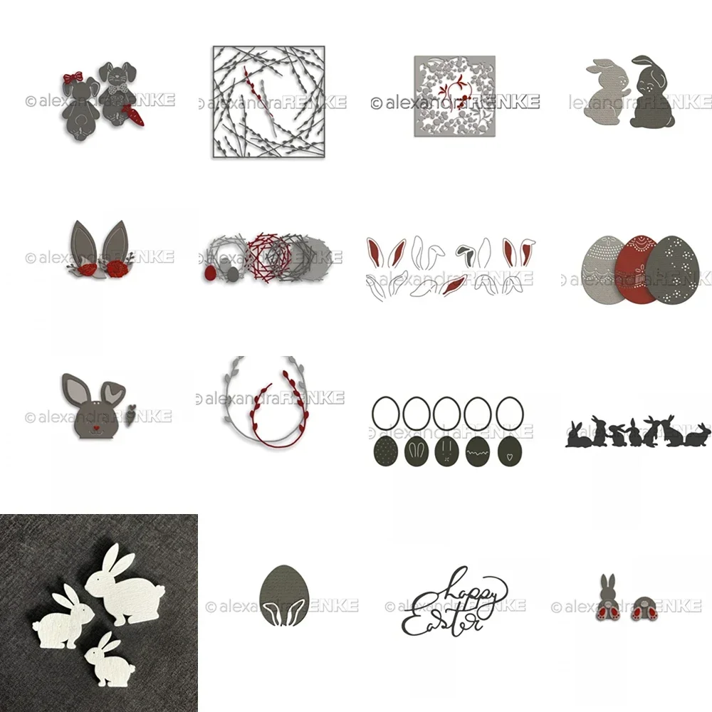 craft metal cutting dies mold  strips sheet scrapbook paper craft knife blade punch Rabbit head and rabbit ear stencils