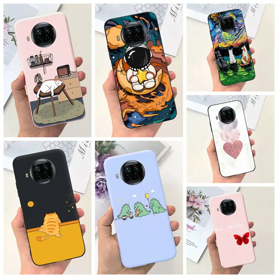 Hot For Xiaomi Mi 10T Lite Case Cute Cat Cartoon Print Soft Silicone Back Cover For Xiaomi Mi10T 10 T Lite 5G Bumper Phone Case