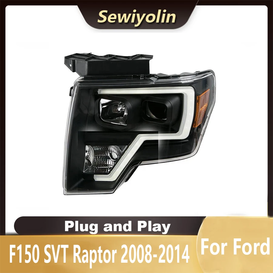 For Ford F150 SVT Raptor 2008-2014 Car LED Headlight Auto Head lamp Reverse Brake Fog Front lights DRL Plug and Play IP67 2pcs