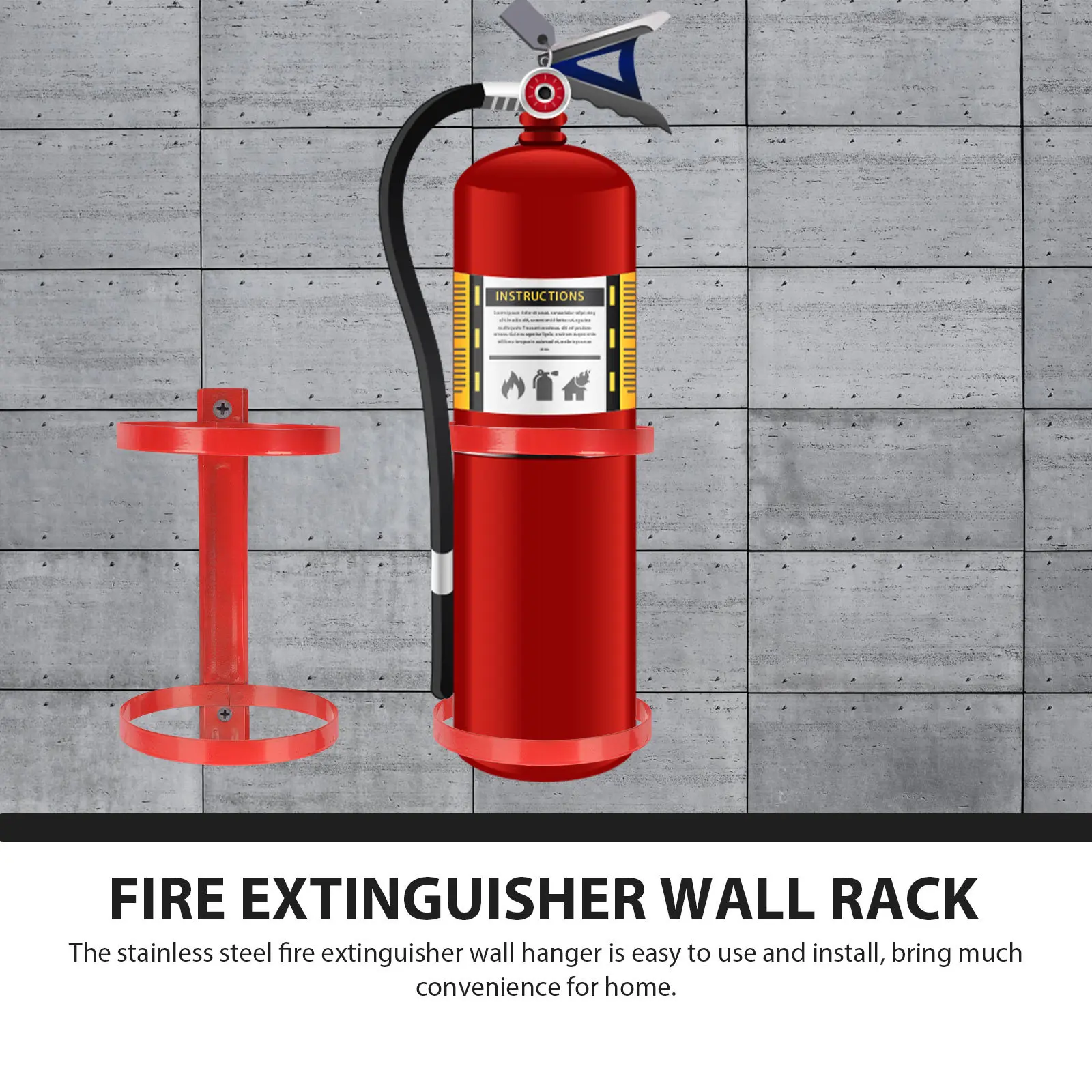 Extinguisher Wall Rack Sturdy Stainless Steel Hanger with Smooth Polished Surface Easy Install Fire