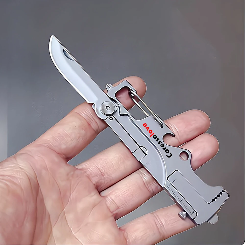 EDC Multifunctional Pocket Knife Mini Wrench Keychain Folding Knife Outdoor Multitool Bottle Opener Express Box Cutter Jackknife