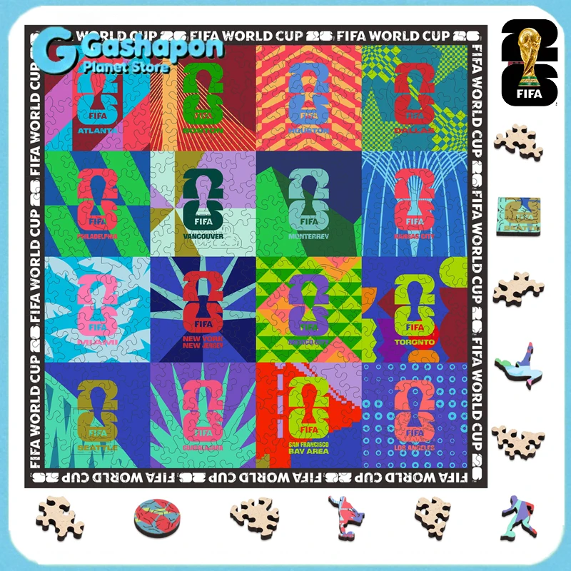 2026-fifa-world-cup-16-host-cities-official-visual-elements-wooden-puzzle-3d-poster-soccer-fan-collectible-gift-toy-family-game