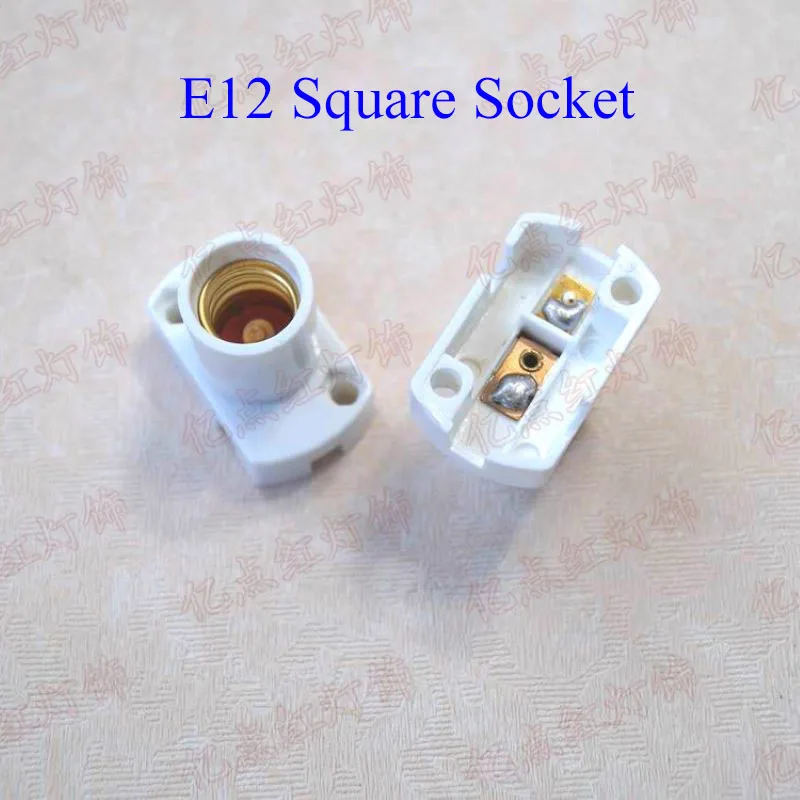 الولايات المتحدة القياسية E12 قاعدة مصابيح ليلة مقبس الإضاءة أخفى حلقة مزدوجة عرض موقف LED برغي صغير الثريا حامل مصباح السيراميك #3