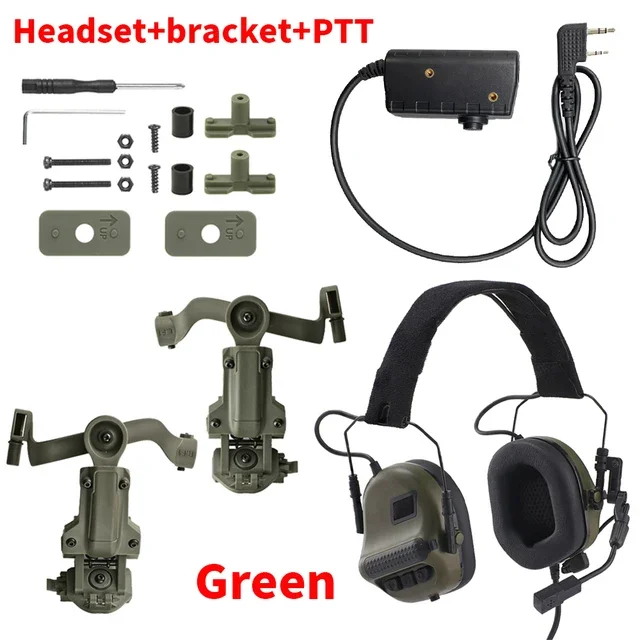 ARM VOLGENDE F10 Tactische Headset Jacht Schieten Ruisonderdrukkende Hoofdtelefoon met Beugels Fit voor Wendy M-LOK ARC Helm