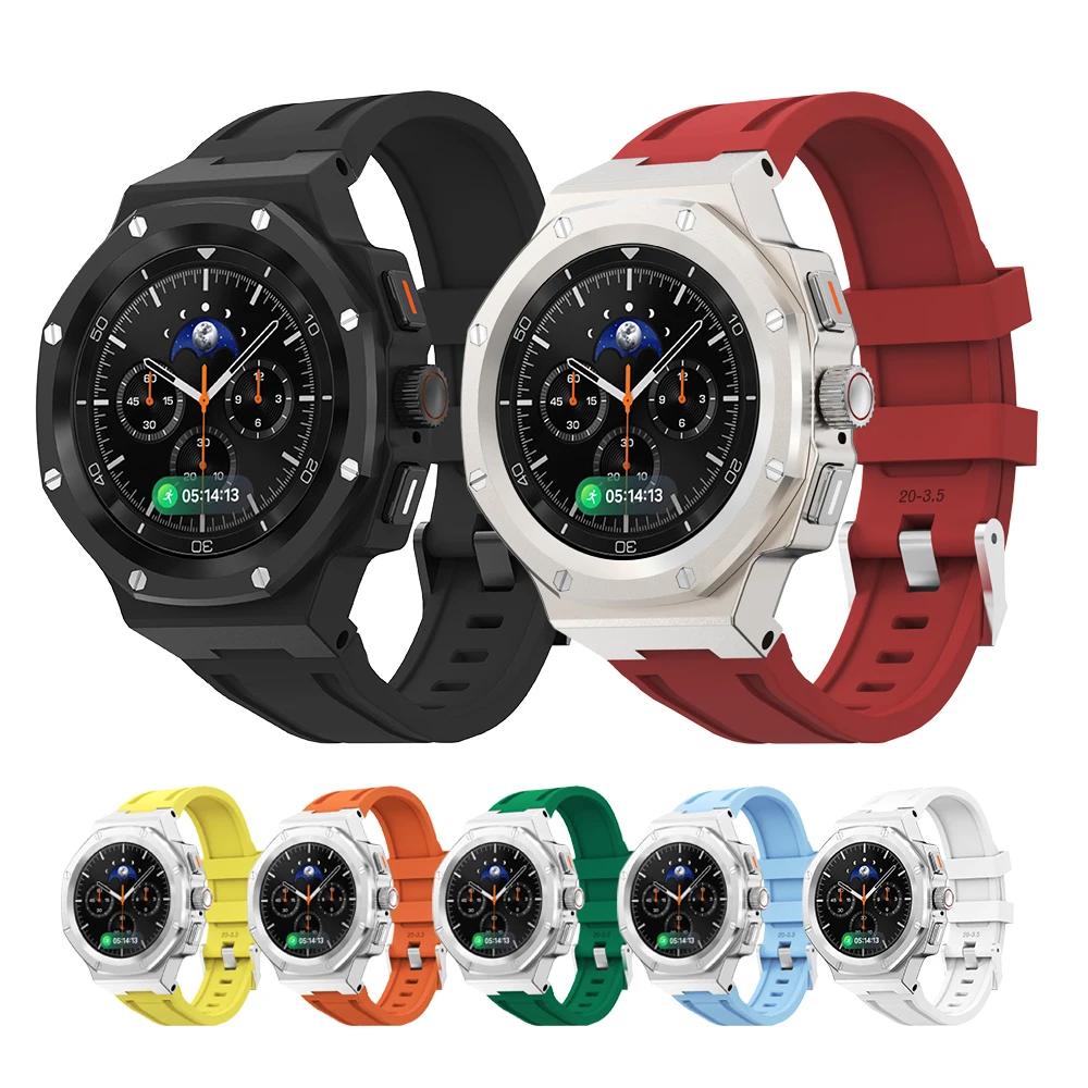 Luxus-Modifikations-Set für Samsung Galaxy Watch 9 8 40 44mm/8 Classic 46mm Silikonarmband+Metallgehäuse für Galaxy 8/8 Classic – Detail 2