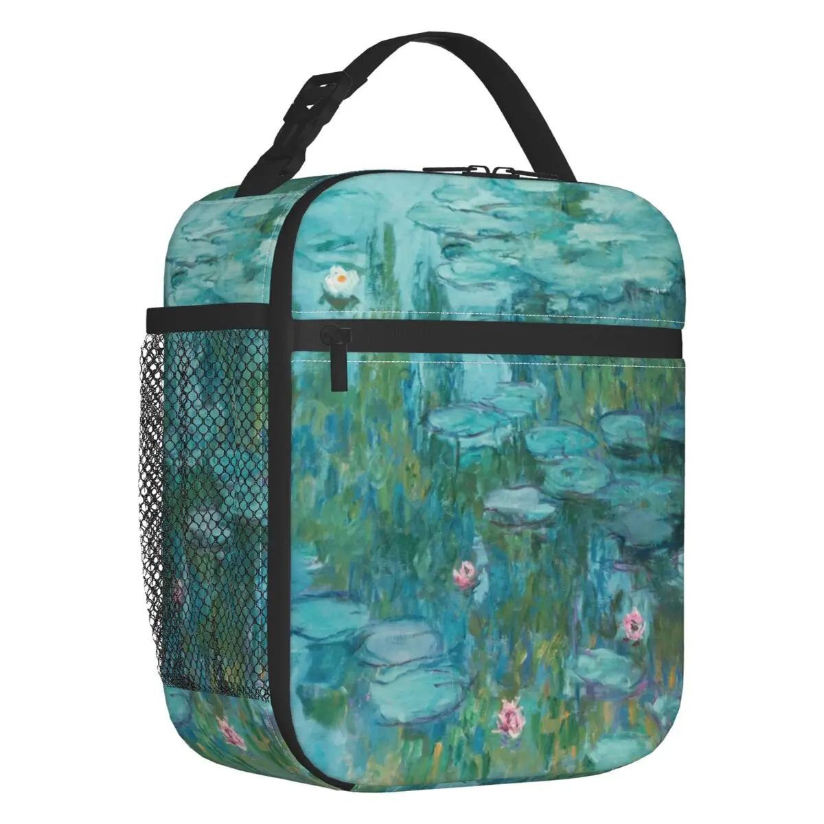 

Claude Monet Water Lilies Insulated Lunch Bag for Women Resuable Garden Paintings Thermal Cooler Bento Box Beach Camping Travel