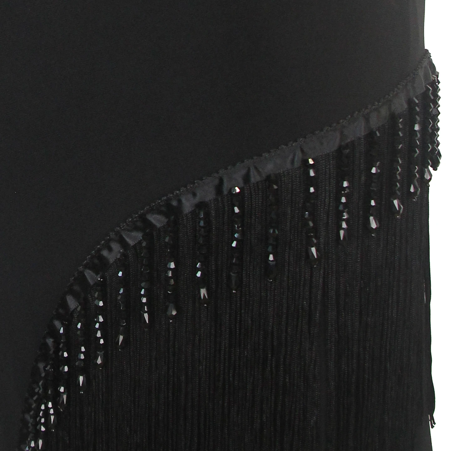 2025 Nuova gonna sexy di fascia alta da ballo latino con nappe per le donne gonna corta dimagrante nera chacha samba outfit da pratica professionale