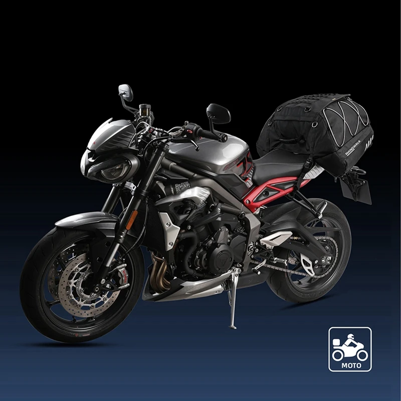 1 Piece Polyester Rhinowalk Motorcycle 35-50L Bilateral Expandable Tail Bag Rear Position Bag