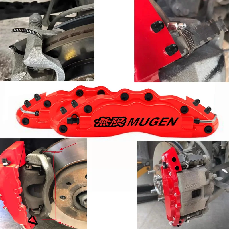 

4Pcs Fixing By Screw ABS Plastic Brake Caliper Cover Mugen Logo Car Styling Car Accessiries For BMW Mercedes Benz Audi VW Honda
