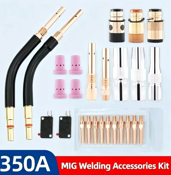 Carbon Dioxide Air-Cooled MB15AK 24KD 25AK 36KD MIG MAG Welding Gun Tip Air-Cooled Contact Tip Goose Neck Holder Gas Nozzle
