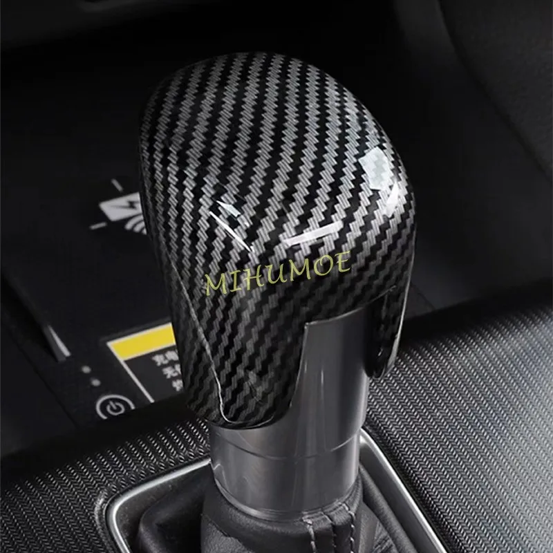 Carbon Fiber Interior Gear Shift Lever Knob Cap Cover Trims For Honda Accord Civic CR-V HR-V Vezel 2022 2023 2024