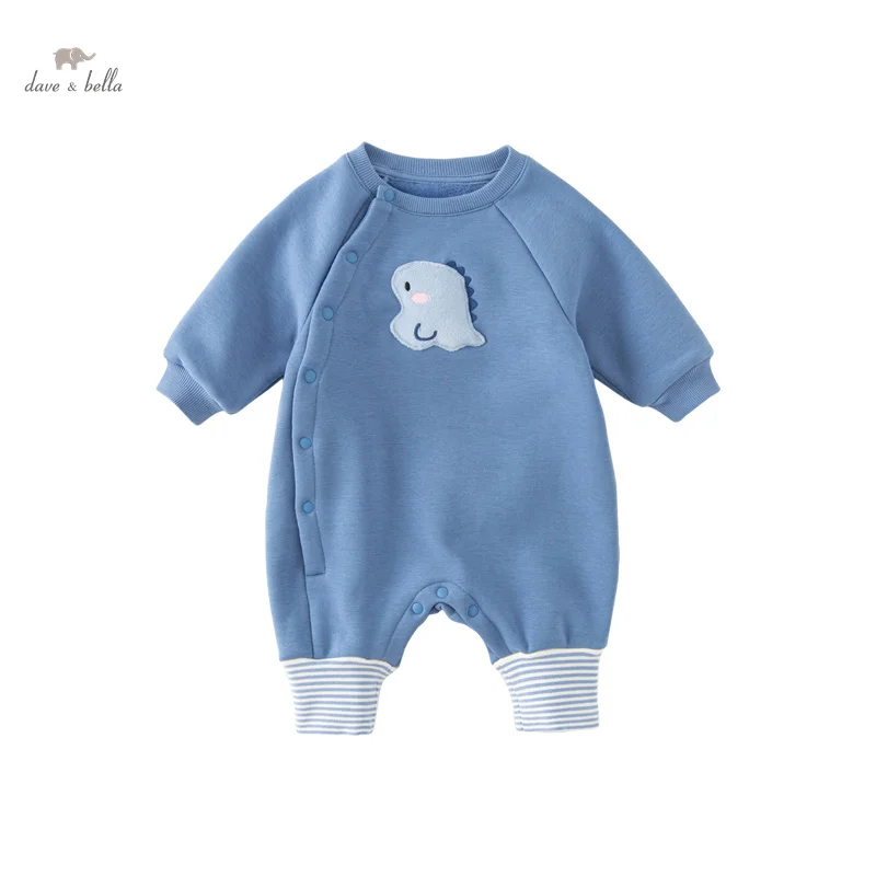 Dave Bella Baby Jumpsuit Creeper Bodysuit for Newborns 2023 Autumn Winter New Boys Girls Plush Romper Cartoon Lovely DB4237350