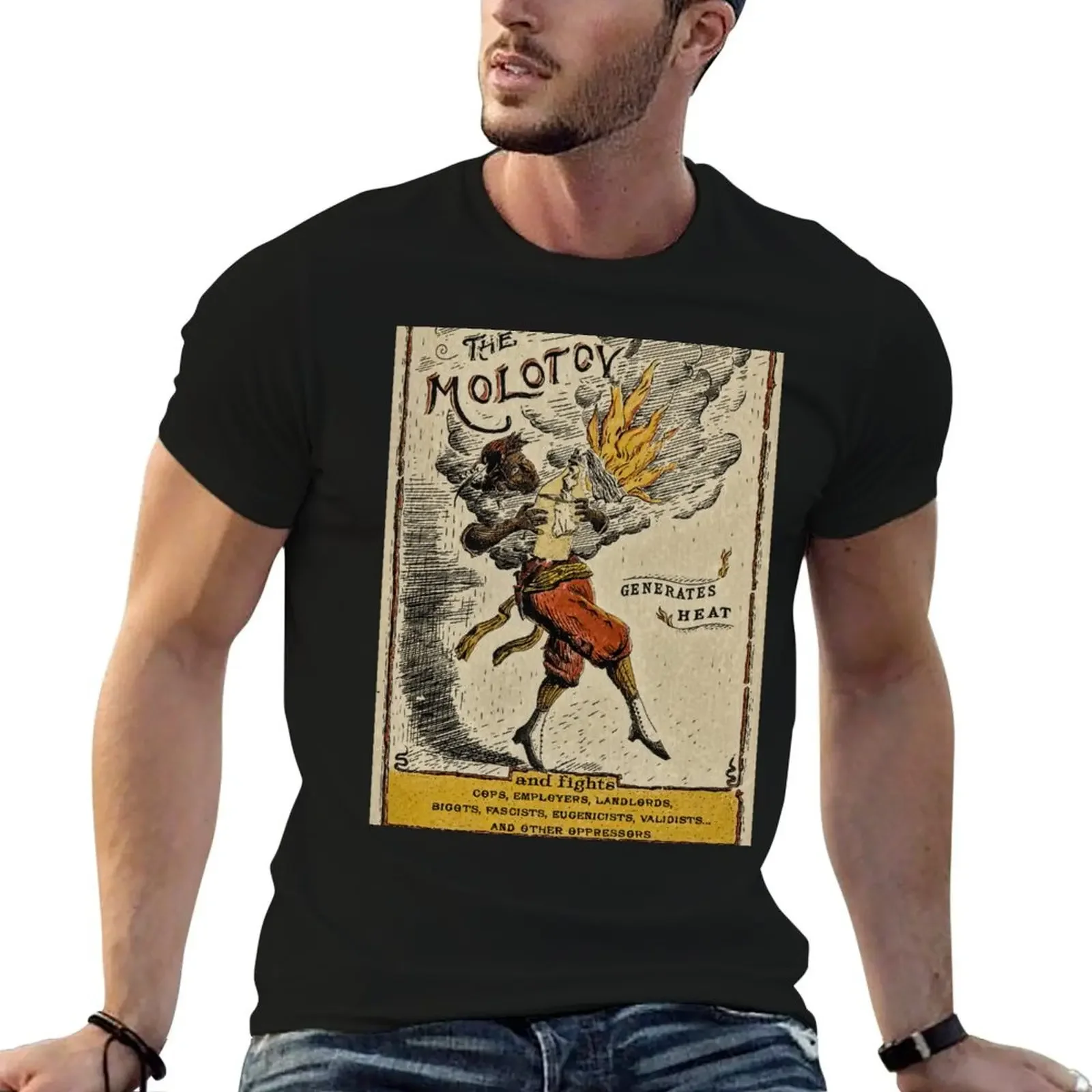 

The molotov fights oppressors - Human version T-Shirt vintage anime shirt summer top mens big and tall t shirts