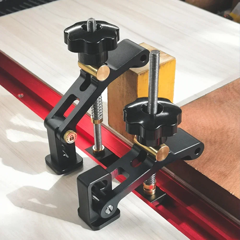 Woodworking Table Clamp Acting Hold Down Clamp T-Slot T-Track Miter Track Clamp Aluminum Alloy Fixed Clip Chute Tools Hand Tools