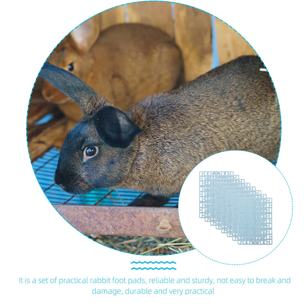 

8Pcs Bunny Cage Foot Mats Wear-Resistant Rabbit Floor Mat Non-Slip Hole Design Pet Foot Pads Small Animal Cage Cushion Hamster