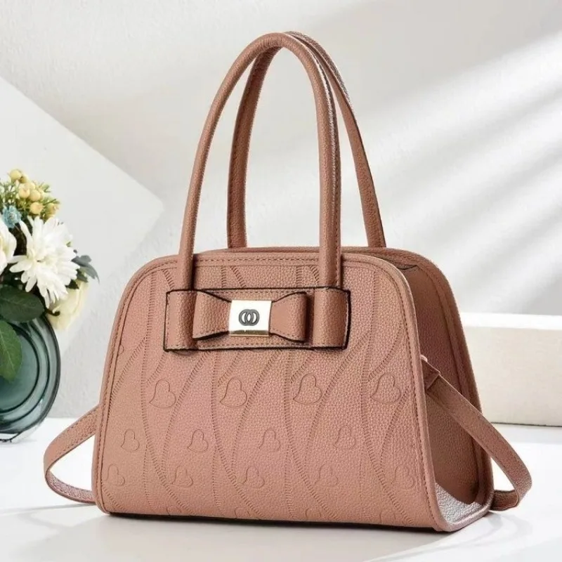 

Textured Leather Diaper Bag Women Original Square Satchel Handbag Retro Crossbody Shoulder Purse Designer