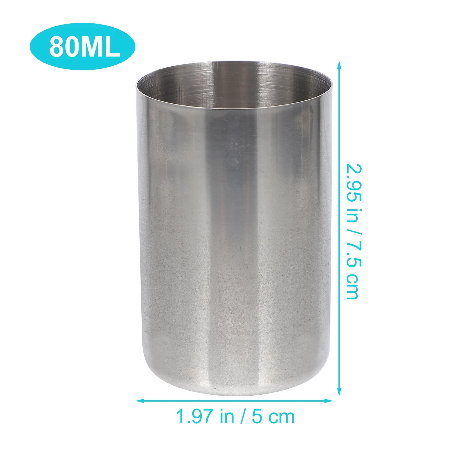 1 Stück Edelstahl-Messbecher, 80 ml, hochwertiges, rostfreies Laborwerkzeug für die Probensammlung flüssiger Medikamente