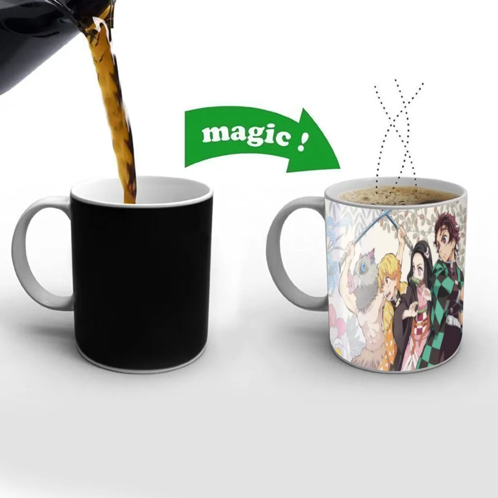 Anime Demon Slayer Nezuko Creative Magic Mug,Color Changing Mug Wine Tea Cup Hot Drink Cup Creative Drinkware Gifts