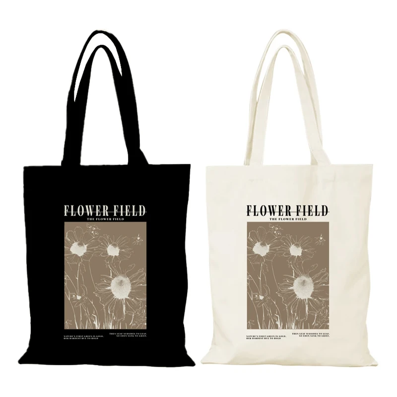 Women's Handbag Flowers Lady Bags Fashion Canvas Tote Bag Woman New Handbags Folding Shopping Bag Eco Shopper Beach Cloth the