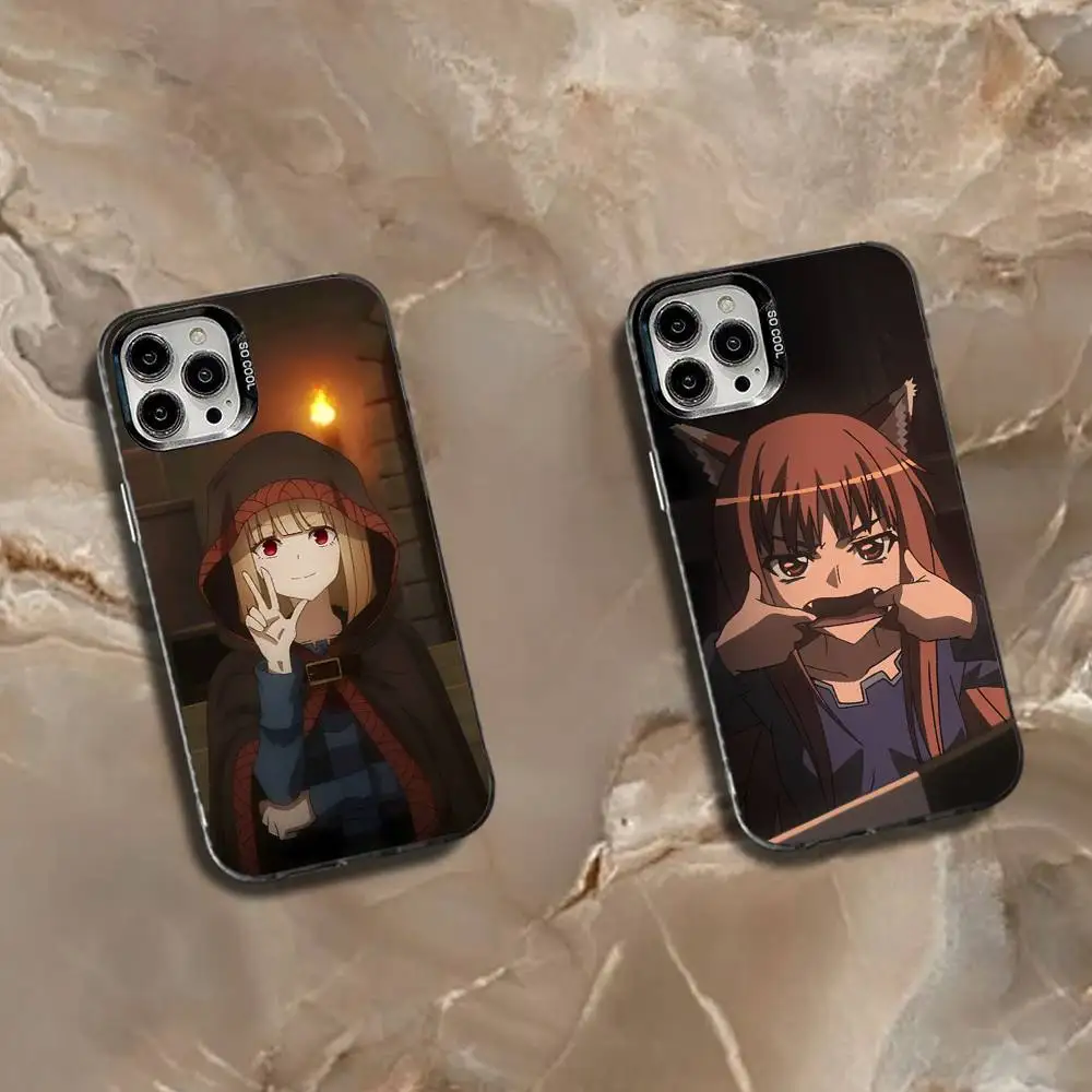 

Anime S-Spice and Wol Phone Case For iPhone 16,15,14,13,12,11,Mini,Pro,SE,MAX White Matte Shockproof Cover