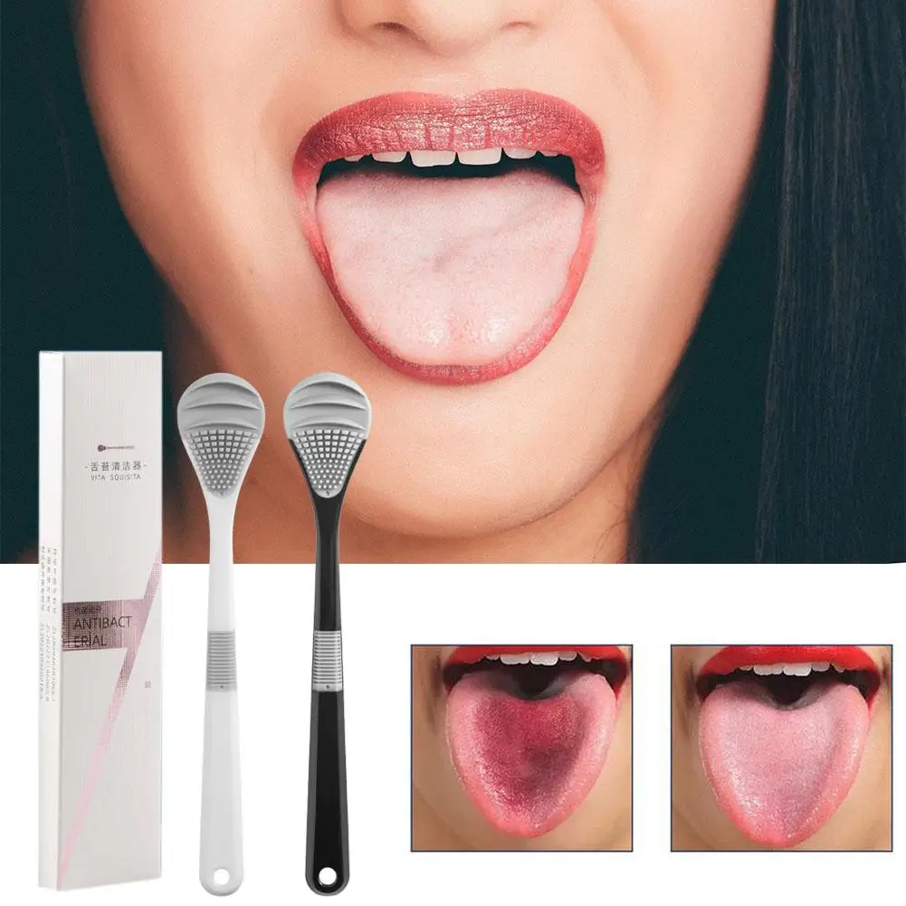 Double Side Tongue Cleaner Brush For Tongue Cleaning Oral Hygiene Tools Tongue Scraper Toothbrush Fresh Breath tongue scraper