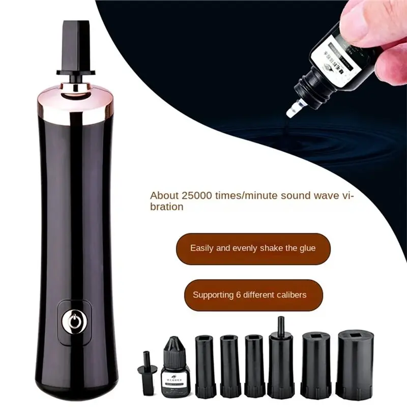 B64B-Glue Shaker لملحقات رمش، ورنيش شاكر، أداة شاكر قابلة لإعادة الشحن لتوفير الوقت بدون استخدام اليدين
