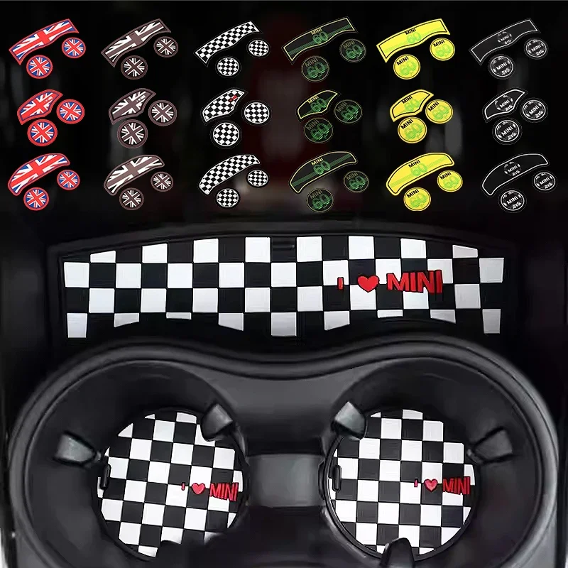 

Набор из 3-х подставок для автомобильных подстаканников с изображением флага Великобритании, нескользящие коврики для BMW Mini Cooper Clubman F54 F55 F56 F57 F60 Countryman