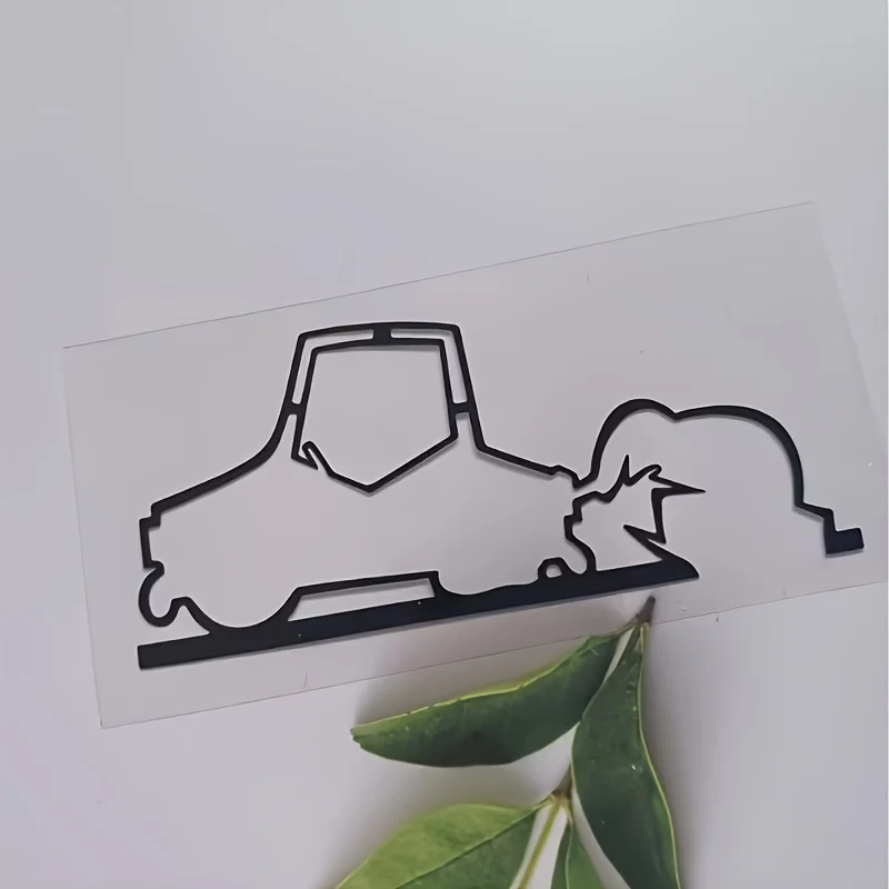 

1 шт. Забавная минималистичная виниловая наклейка с изображением мужчины, толкающего машину, для ноутбука, грузовика, внедорожника, двери автомобиля, заднего стекла