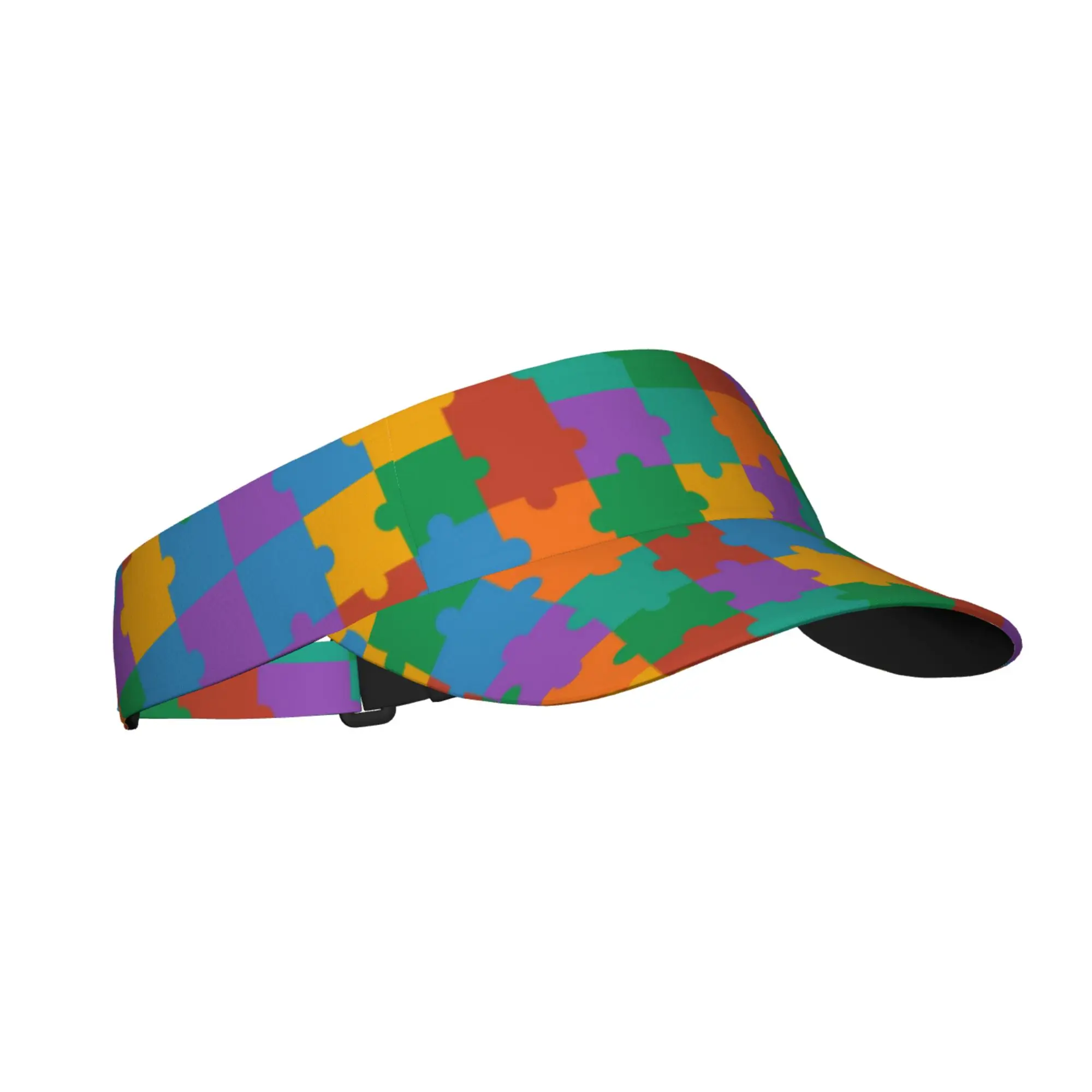 Autism Awareness Sun Visor Hats Empty Top Baseball Cap for Travel Tennis Golf Pool Print UV Protection Hat for Adults