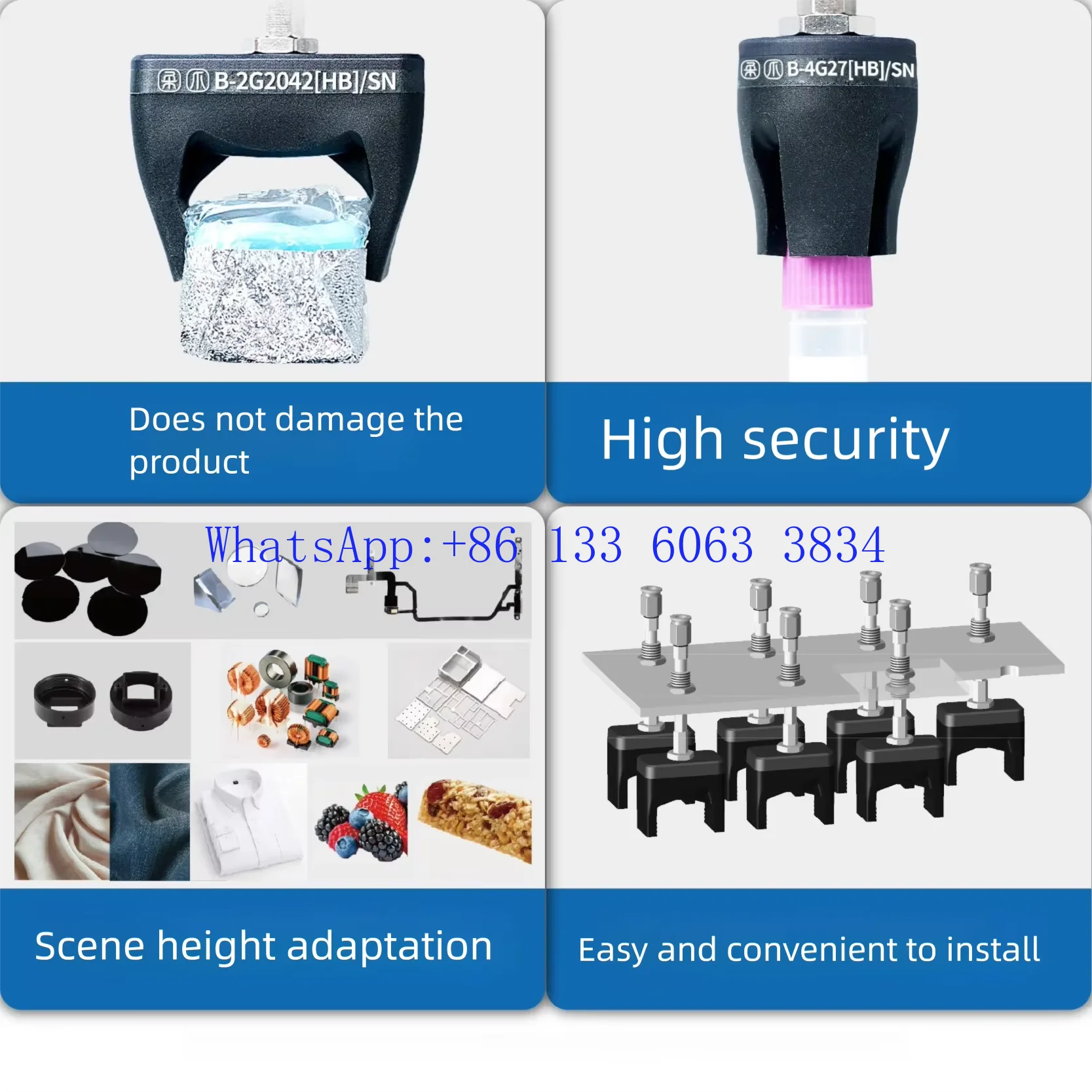 Four Claws Pneumatic Gripper Soft Touch Claws Manipulator Fixture No Harm To Workpiece Robotic Arm Automation Micro Clamp