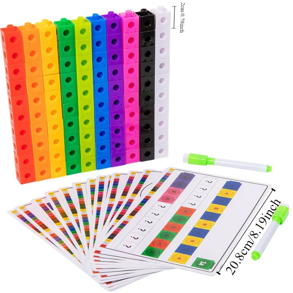 Montessori cubo rompecabezas bloques de construcción conteo apilado aprendizaje DIY bloques de construcción cubo juguetes modelo Multilink