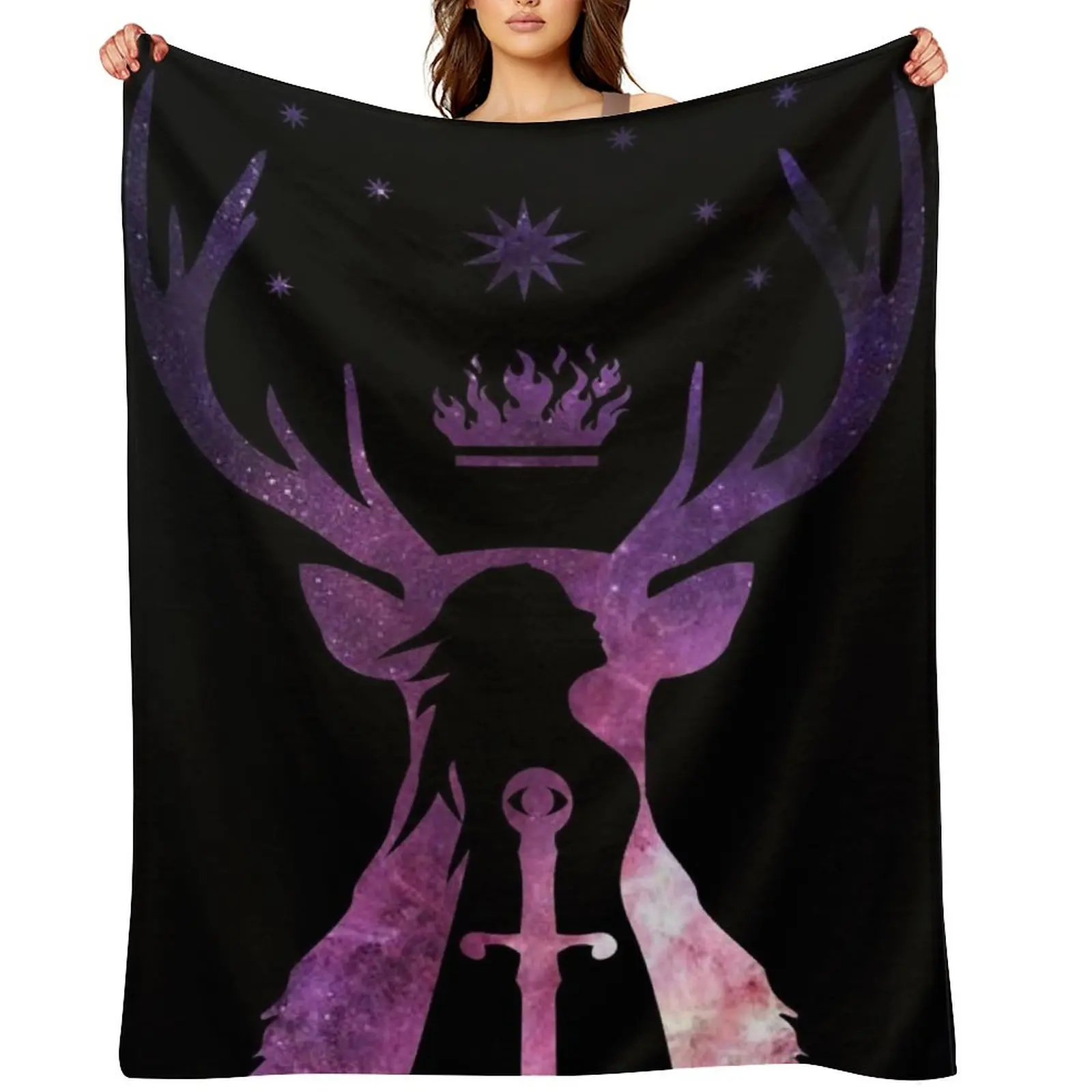 

Throne of Glass Aelin Fanart Throw Blanket Decorative Throw Retros Luxury Thicken Luxury Designer Blankets
