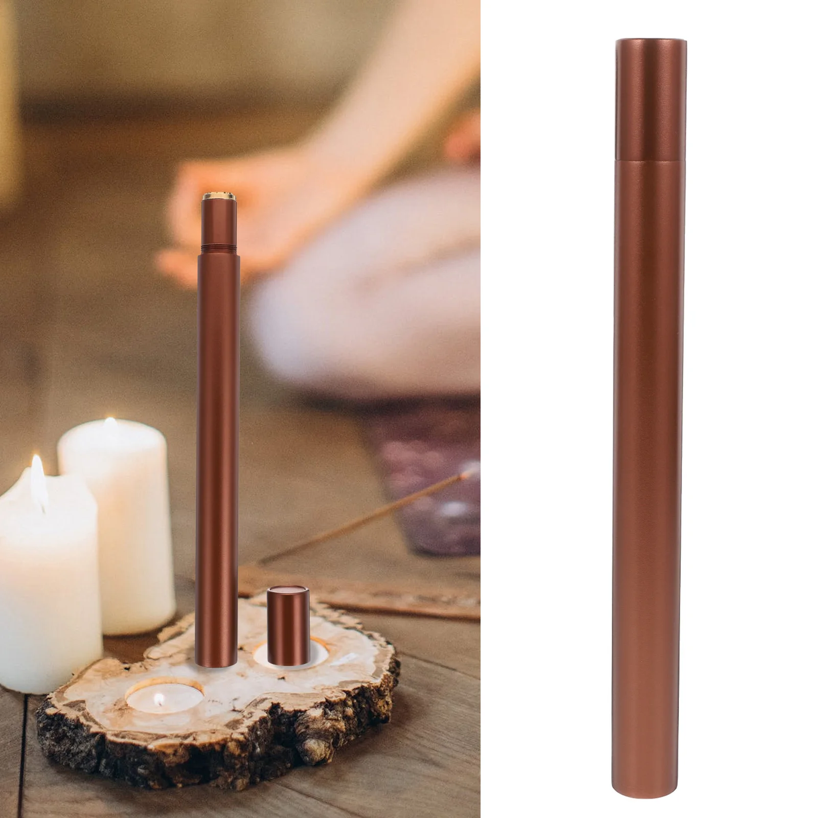 

Incense Stick Tube Household Aluminum Alloy Container Simple Storage Sticks Compact Size Reliable Artistic Design Smooth
