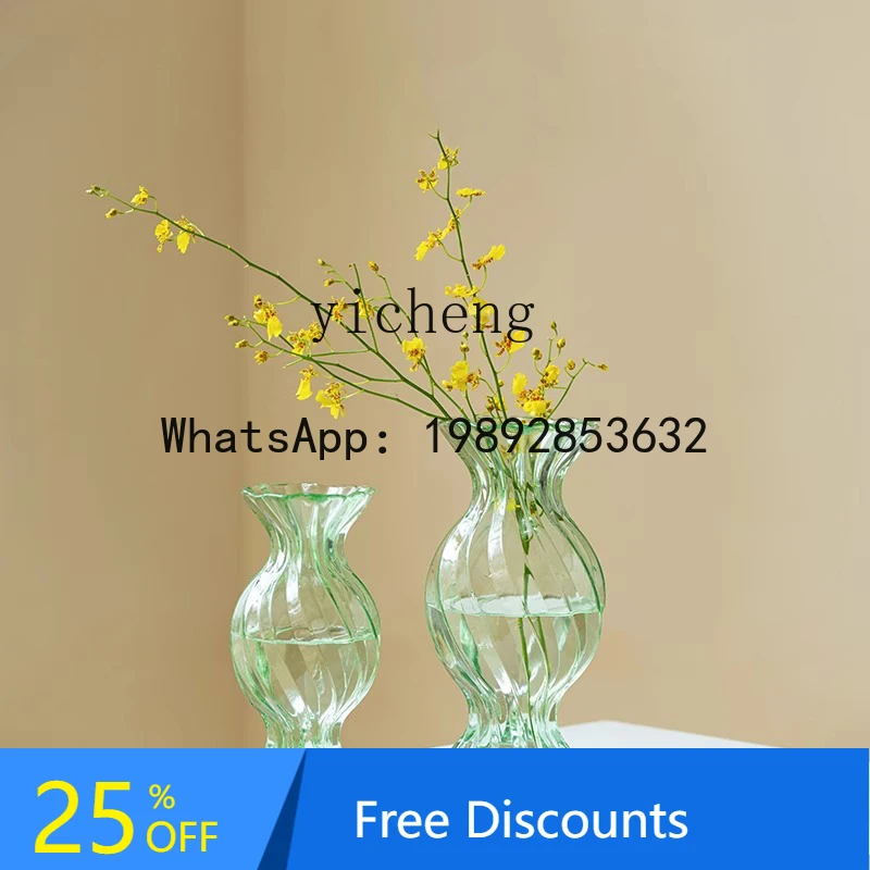 

European-style Simple Glass Vase for Living Room, Home, Study, Lily Vintage Decorative Flower Vase