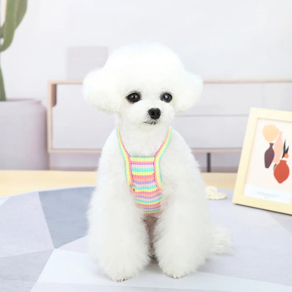 

2 Pcs Clothes for Pets Summer Dress Female Dog Dresses Puppy Outfit Stripe