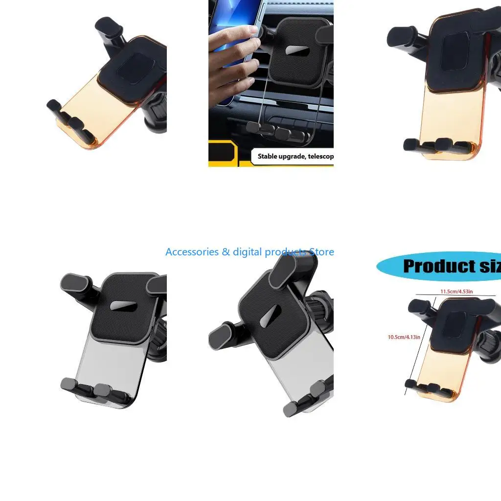 77JD 360 Degree Rotating Car Phone Holder Clip Type Universal Auto Air Outlet Phone Holder Air Vent Mount Stand
