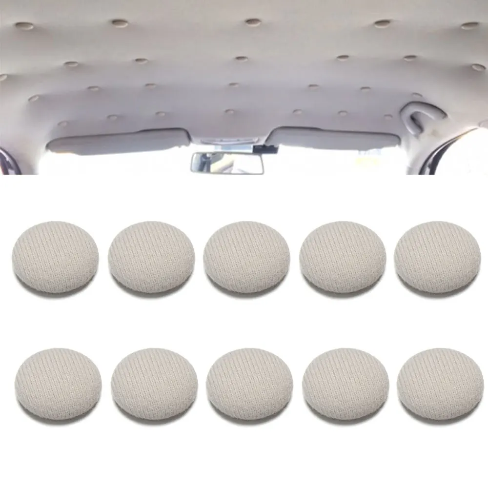 10x Universal Flanellen Auto Interieur Dak Gespen Headliner Plafond Doek Schroef Cap Reparatie Automotive Care Stof Gesp