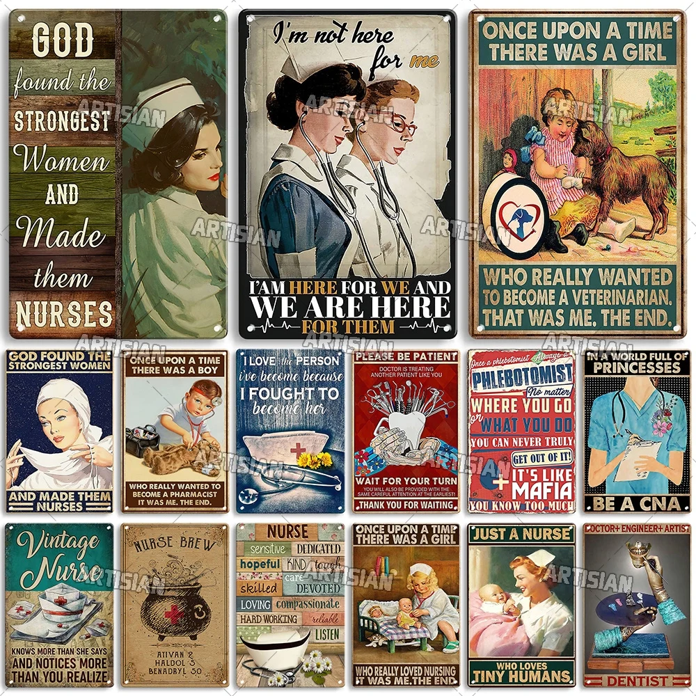 Artisian Nurse Metal Poster Vet Tin Plaque Veterinarian Dentist Decorative Plate Wall Decor Garage Bar Pub Club Hotel Cafe