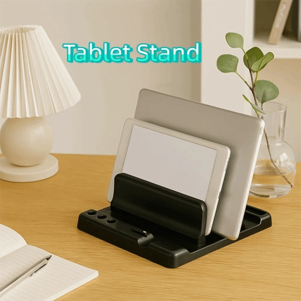

Easy To Place Universal Tablet Stand Scalable Width Portable Vertical Stand Adjustable Plastic Laptop Stand Computer Tablet