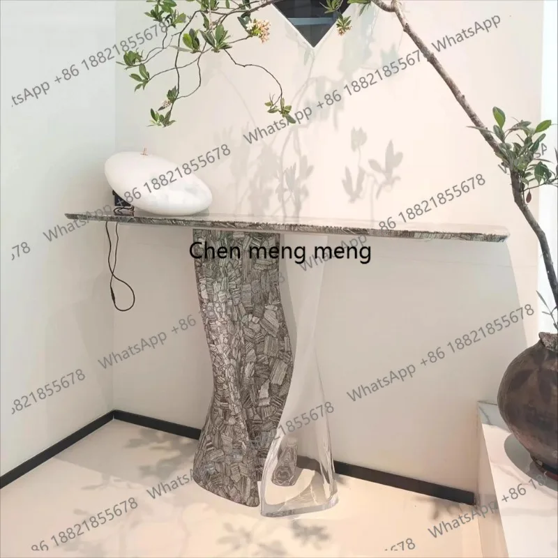 Entrance cabinet foyer entry natural marble entrance table, entrance table against the wall
