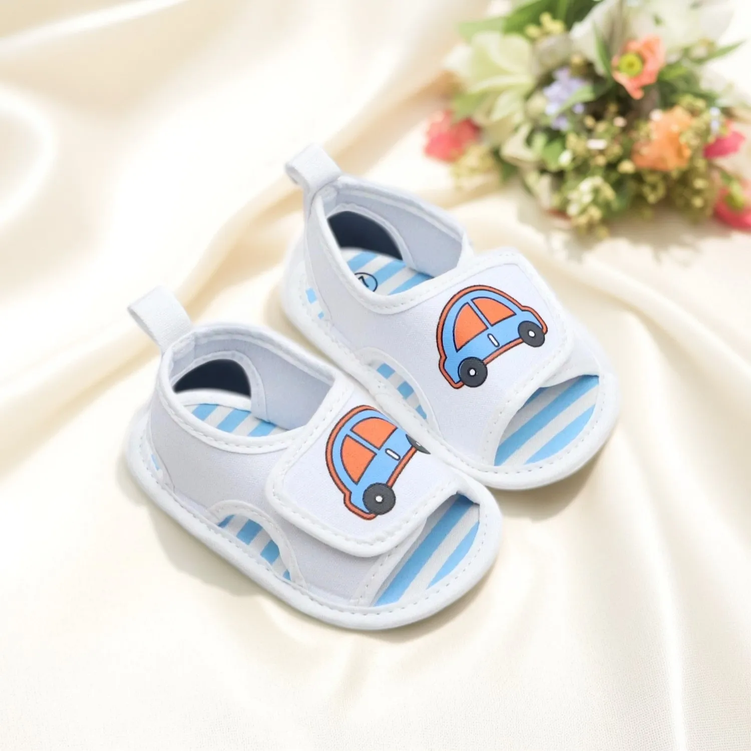 

Male baby sandals, cloth shoes, 0-1 year old baby walking shoes, 0-6-12-18 months soft sole breathable