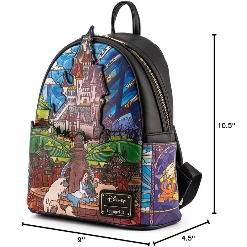 Picture 6: Beauty and The Beast Belle Castle Mini Backpack for Fashion Gift Mini Backpack Shoulder Bag Travel Bag Birthday Gift