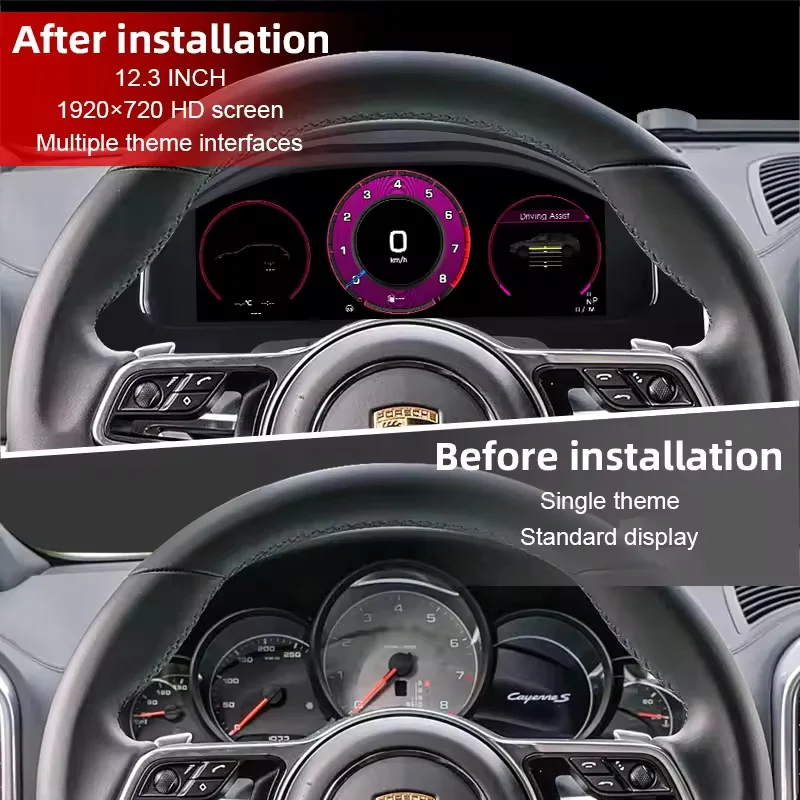 X 12.3 LCD Car Digital Instrument Cluster For Porsche Cayenne 2011-2017 Linux Dashboard Meter Speedometer Odometer Cockpit Panel